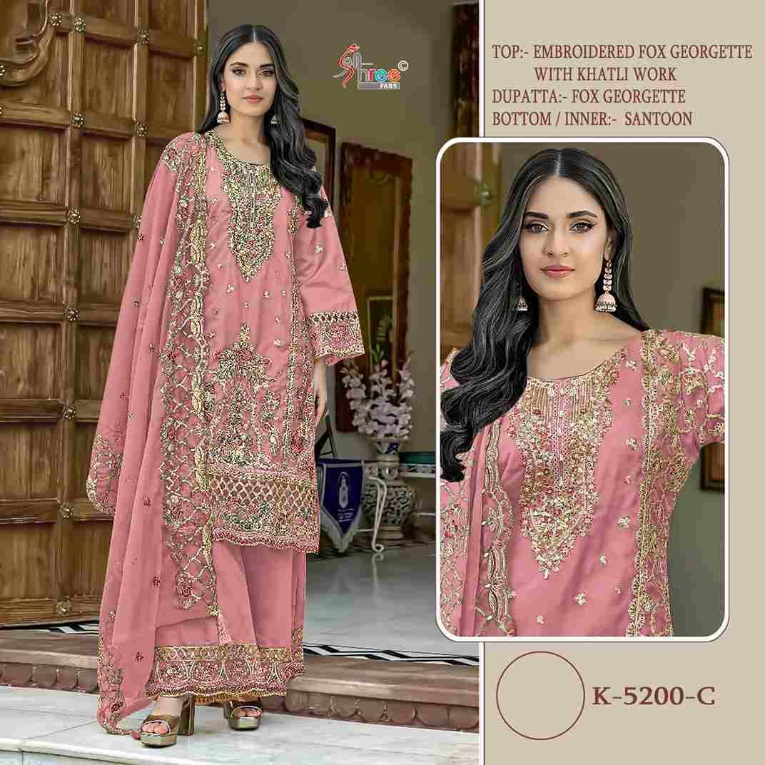 Shree Fabs Hit Design K-5200 Colours By Shree Fabs K-5200-A To K-5200-D Series Designer Pakistani Suits Beautiful Fancy Stylish Colorful Party Wear & Occasional Wear Faux Georgette With Embroidery Dresses At Wholesale Price