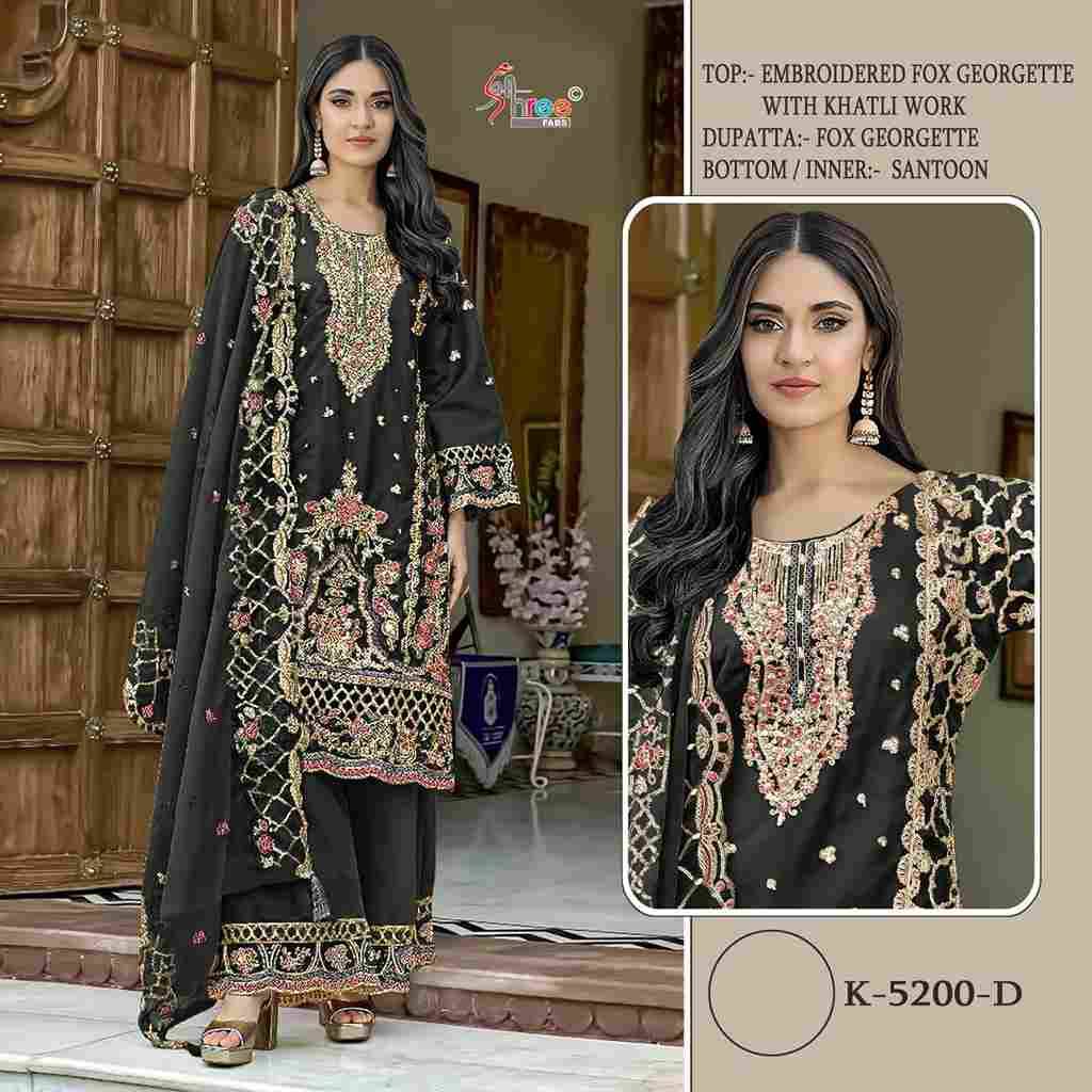 Shree Fabs Hit Design K-5200 Colours By Shree Fabs K-5200-A To K-5200-D Series Designer Pakistani Suits Beautiful Fancy Stylish Colorful Party Wear & Occasional Wear Faux Georgette With Embroidery Dresses At Wholesale Price