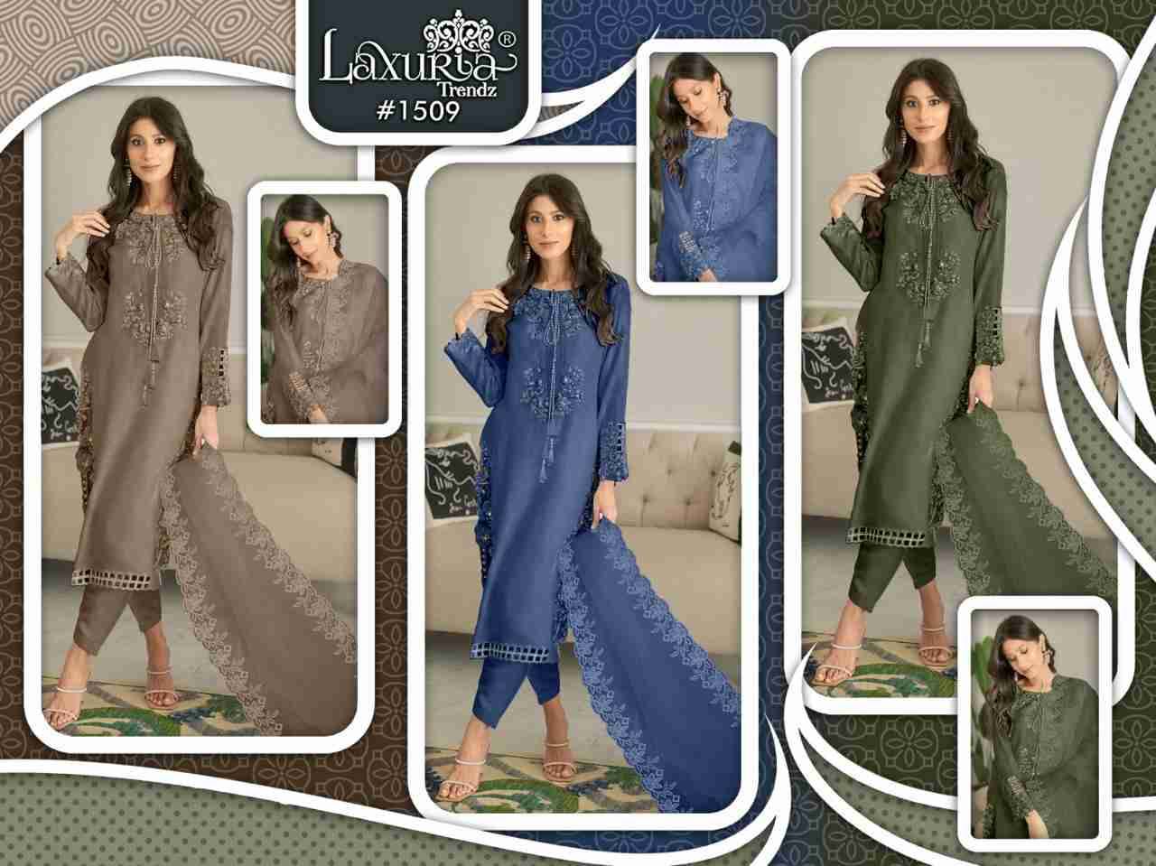 Luxuria Trendz 1509 Colours By Luxuria 1509-A To 1509-C Series Beautiful Pakistani Suits Colorful Stylish Fancy Casual Wear & Ethnic Wear Fancy Dresses At Wholesale Price