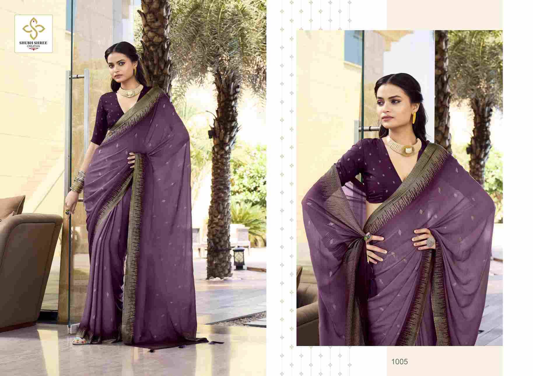 Aarohi By Shubh Saree 1001 To 1006 Series Indian Traditional Wear Collection Beautiful Stylish Fancy Colorful Party Wear & Occasional Wear Dull Moss Spray Sarees At Wholesale Price