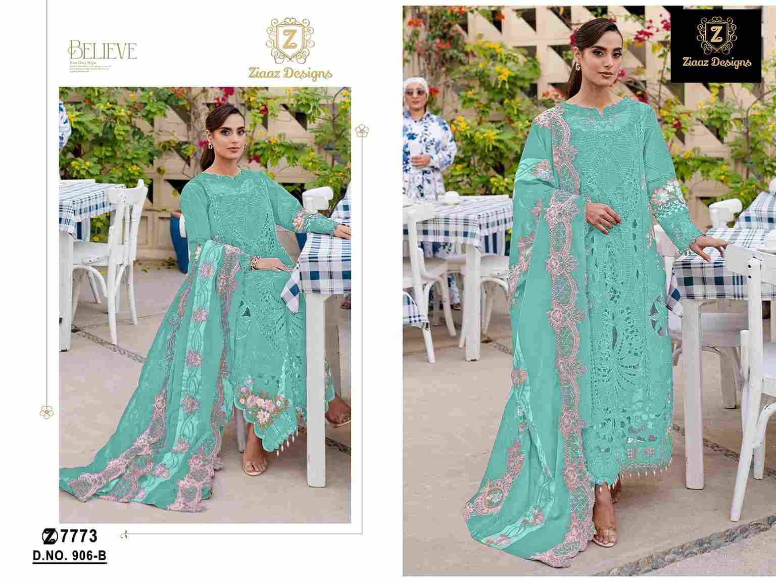 Ziaaz Designs Hit Design 906 Colours By Ziaaz Designs 906-A To 906-B Series Beautiful Pakistani Suits Colorful Stylish Fancy Casual Wear & Ethnic Wear Cambric Cotton Embroidered Dresses At Wholesale Price