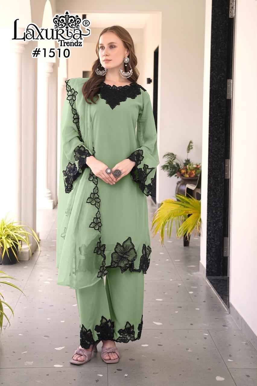 Luxuria Trendz 1510 Colours By Luxuria 1510-A To 1510-C Series Beautiful Pakistani Suits Colorful Stylish Fancy Casual Wear & Ethnic Wear Faux Dresses At Wholesale Price