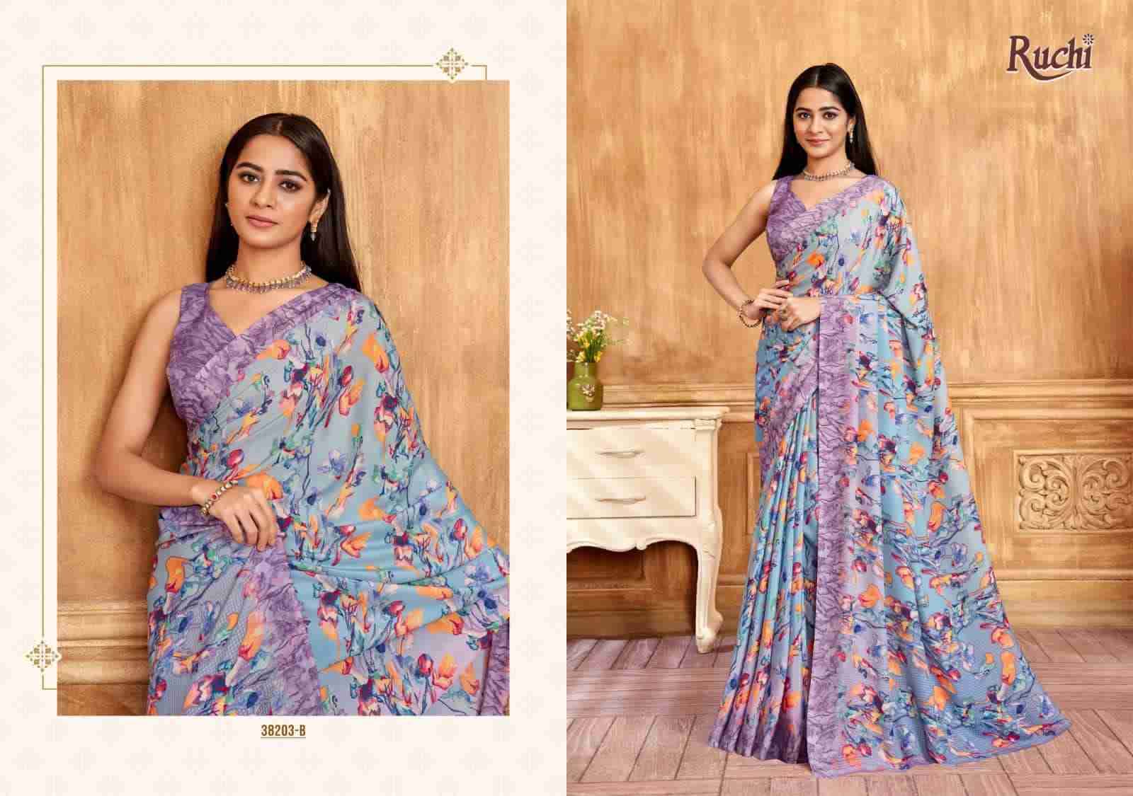 Vivanta Silk By Ruchi Saree 38201-A To 38203-D Series Indian Traditional Wear Collection Beautiful Stylish Fancy Colorful Party Wear & Occasional Wear Crepe Silk Sarees At Wholesale Price