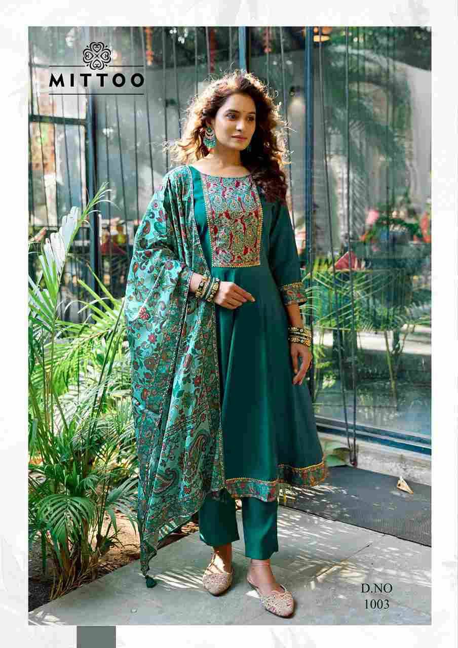 Muskaan By Mittoo 1001 To 1006 Series Designer Festive Suits Beautiful Stylish Fancy Colorful Party Wear & Occasional Wear Modal Silk Dresses At Wholesale Price