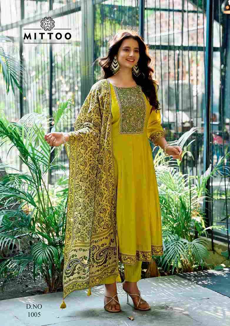 Muskaan By Mittoo 1001 To 1006 Series Designer Festive Suits Beautiful Stylish Fancy Colorful Party Wear & Occasional Wear Modal Silk Dresses At Wholesale Price