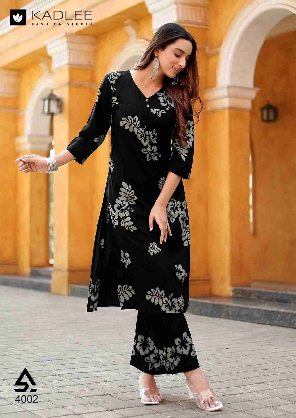 Heer By Kadlee 4001 To 4006 Series Designer Stylish Fancy Colorful Beautiful Party Wear & Ethnic Wear Collection Rayon Print Kurtis With Bottom At Wholesale Price