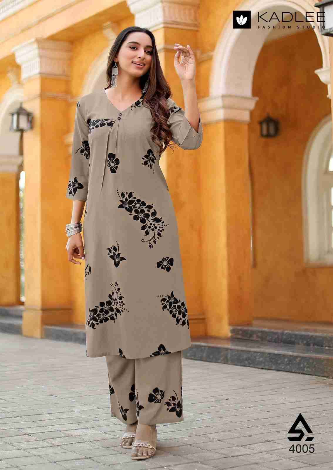Heer By Kadlee 4001 To 4006 Series Designer Stylish Fancy Colorful Beautiful Party Wear & Ethnic Wear Collection Rayon Print Kurtis With Bottom At Wholesale Price