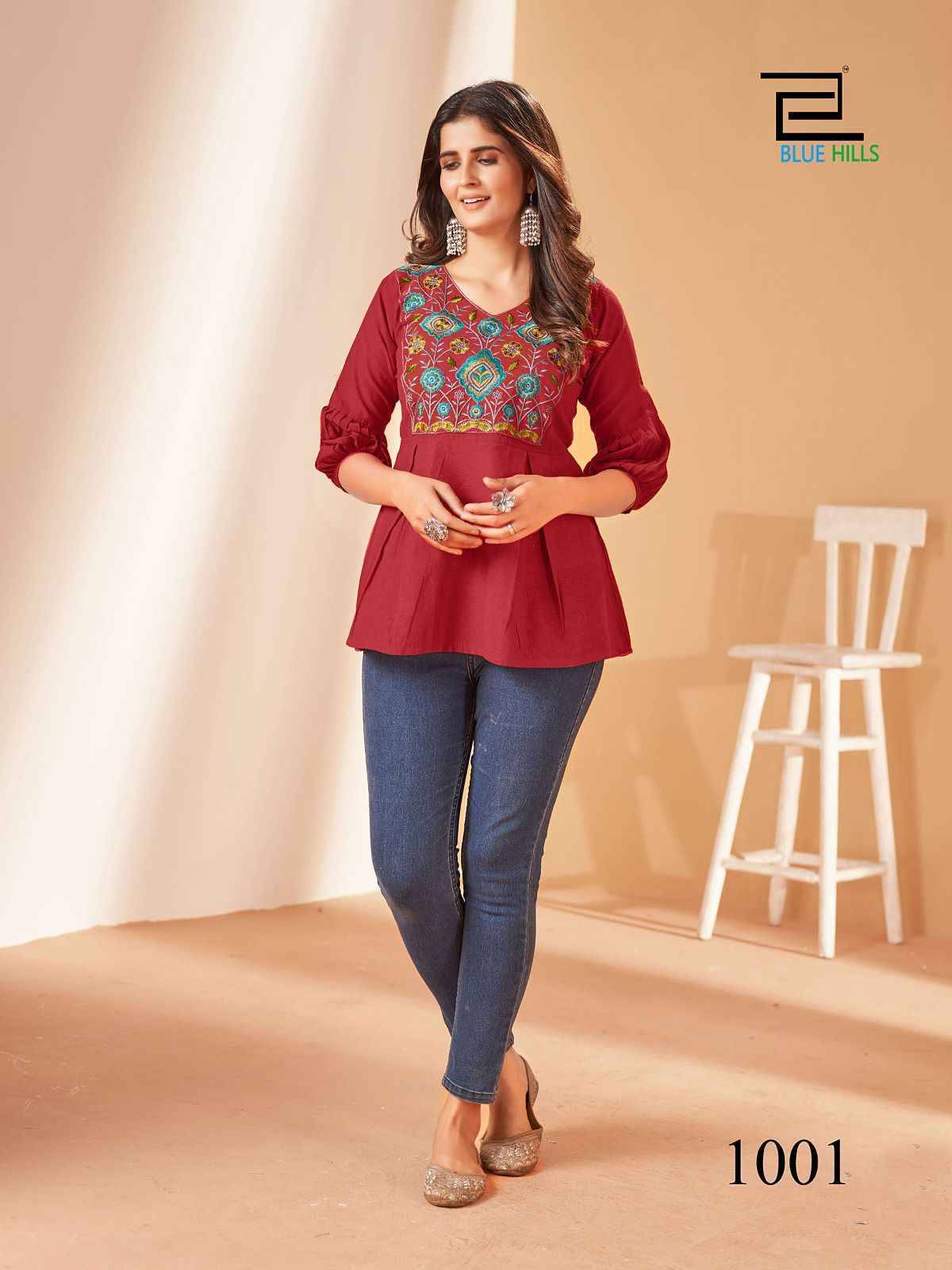 Charmi By Blue Hills 1001 To 1004 Series Designer Stylish Fancy Colorful Beautiful Party Wear & Ethnic Wear Collection Cotton Silk Print Tops At Wholesale Price
