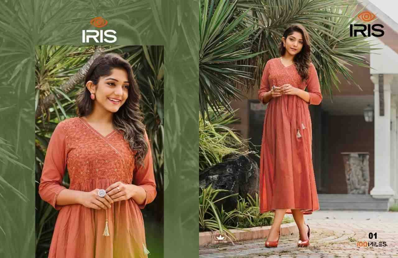 iris By 100 Miles 01 To 04 Series Designer Stylish Fancy Colorful Beautiful Party Wear & Ethnic Wear Collection Pure Cotton Kurtis At Wholesale Price