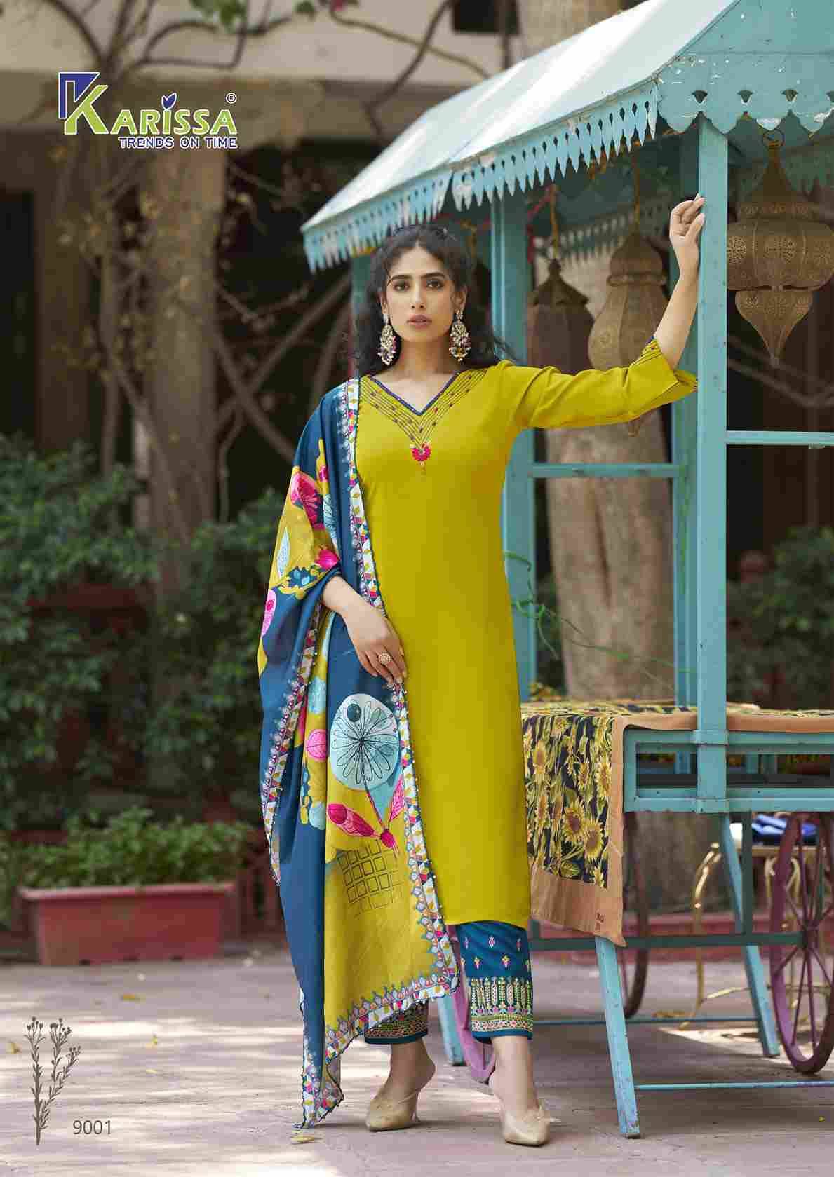 Vidisha Vol-9 By Karissa 9001 To 9006 Series Designer Festive Suits Beautiful Stylish Fancy Colorful Party Wear & Occasional Wear Rayon Dresses At Wholesale Price