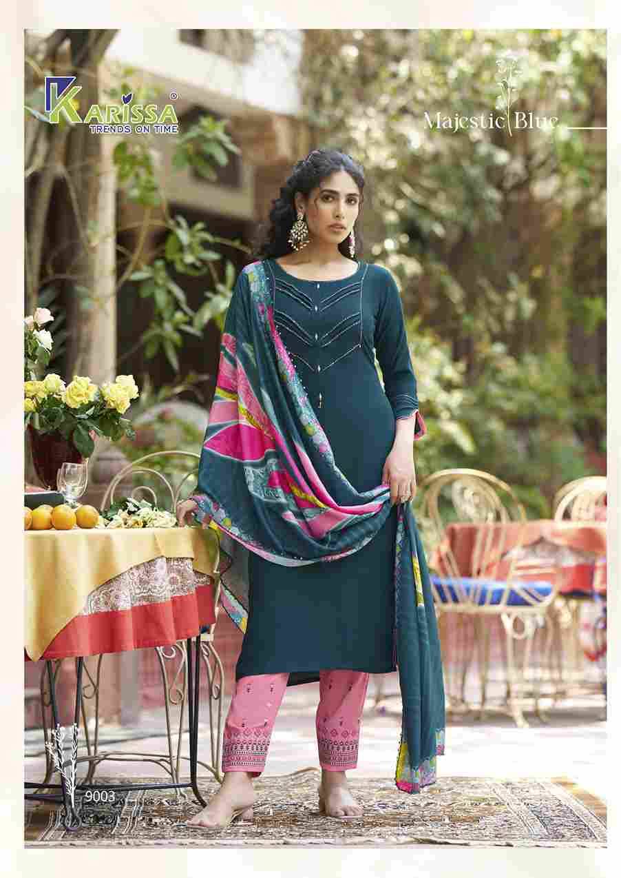 Vidisha Vol-9 By Karissa 9001 To 9006 Series Designer Festive Suits Beautiful Stylish Fancy Colorful Party Wear & Occasional Wear Rayon Dresses At Wholesale Price