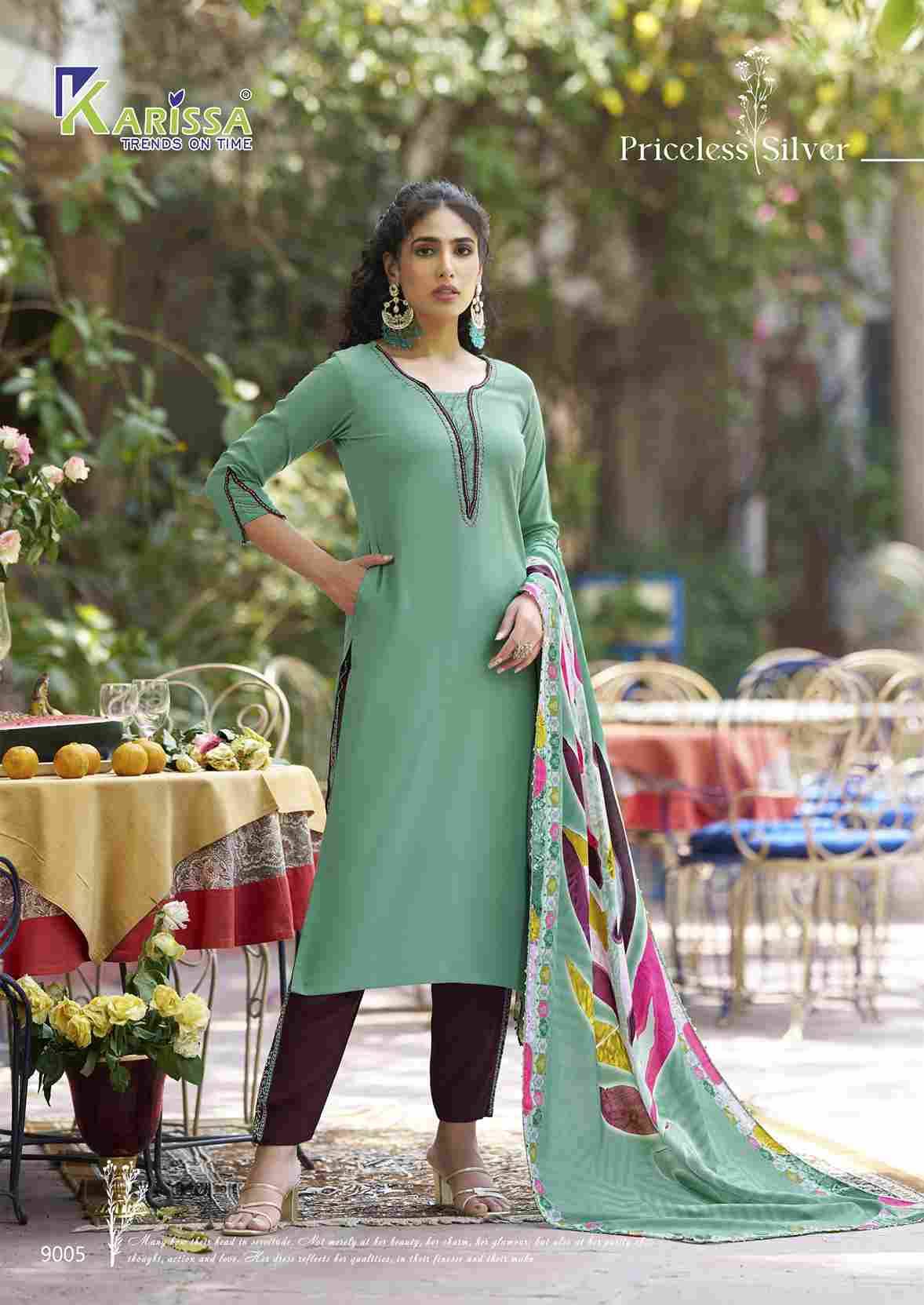 Vidisha Vol-9 By Karissa 9001 To 9006 Series Designer Festive Suits Beautiful Stylish Fancy Colorful Party Wear & Occasional Wear Rayon Dresses At Wholesale Price