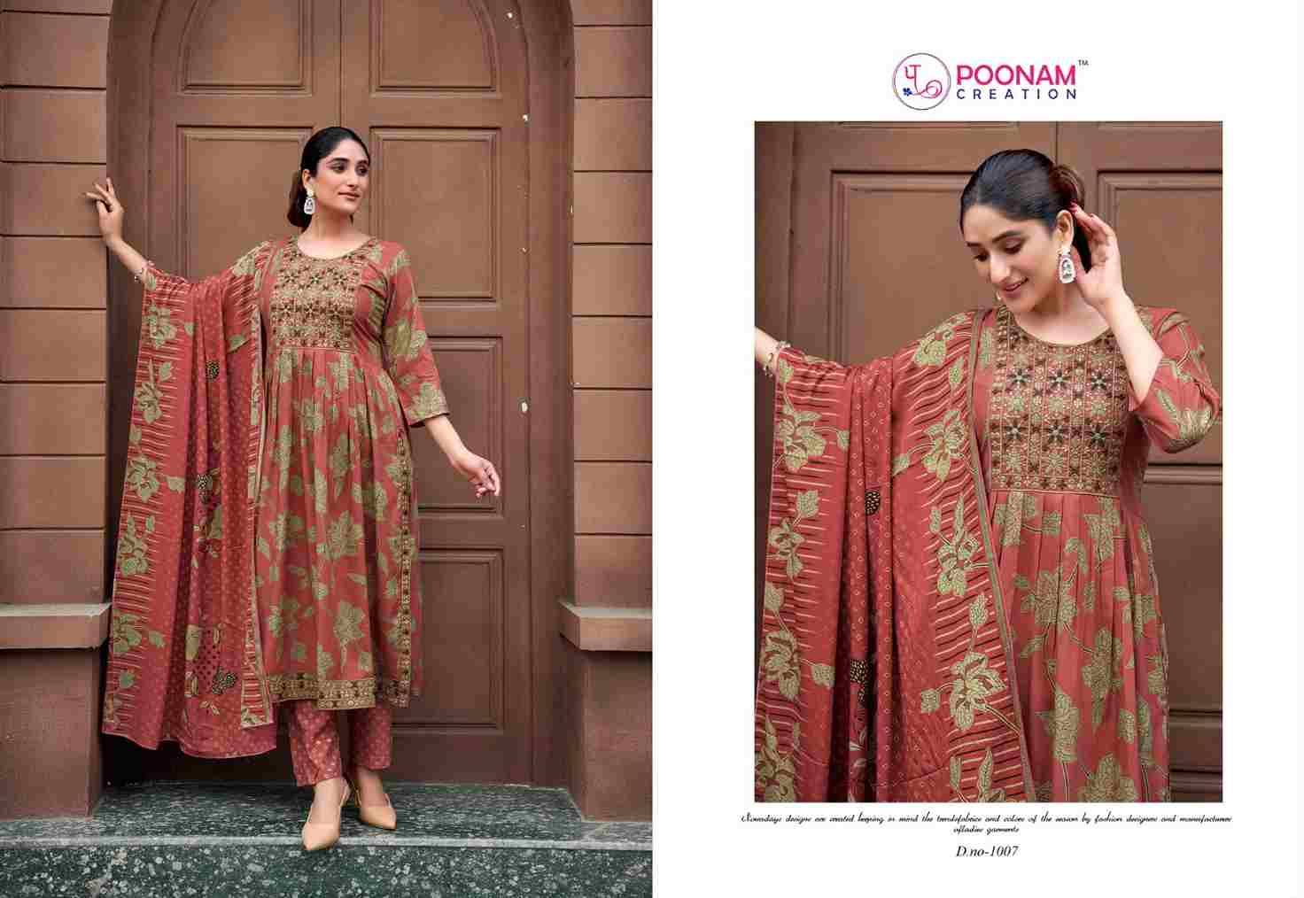 Shagun By Poonam Creation 1001 To 1008 Series Designer Festive Suits Beautiful Stylish Fancy Colorful Party Wear & Occasional Wear Heavy Rayon Dresses At Wholesale Price
