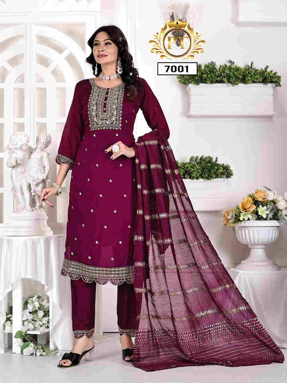 Summer Special Vol-1 By Padmavati Textiles 7001 To 7006 Series Designer Festive Suits Beautiful Stylish Fancy Colorful Party Wear & Occasional Wear Vichitra Silk Dresses At Wholesale Price