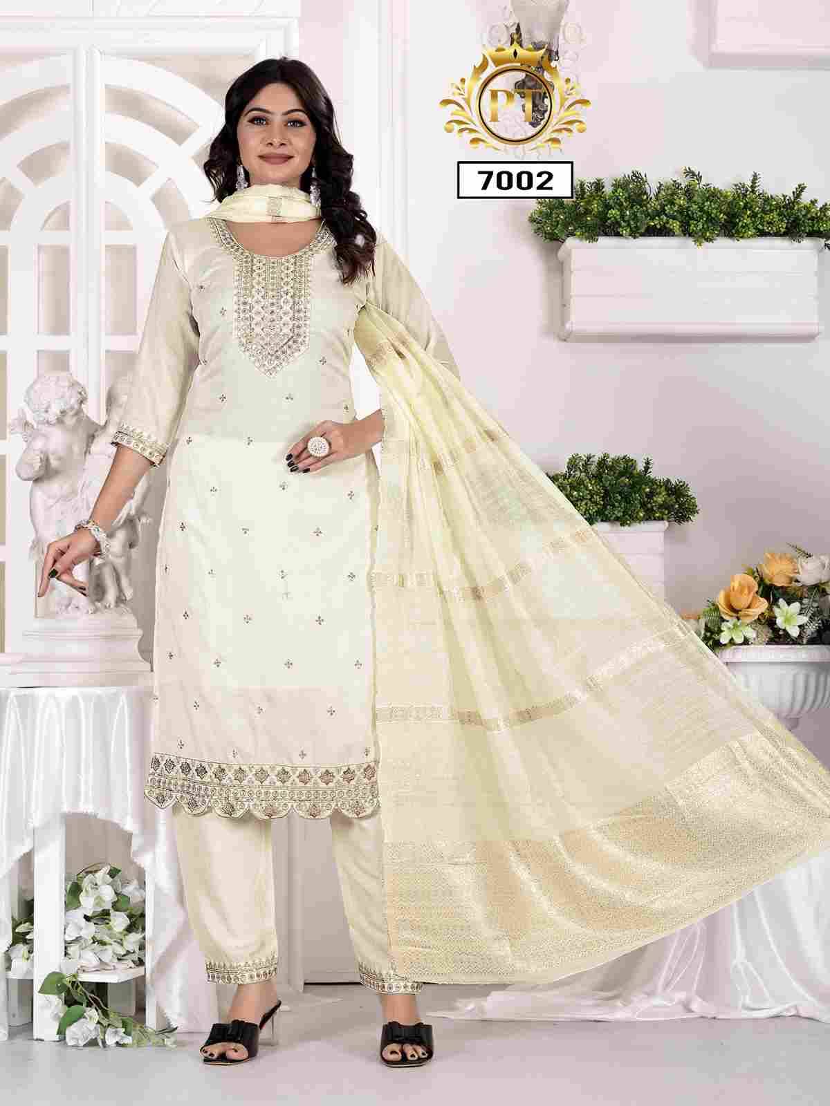 Summer Special Vol-1 By Padmavati Textiles 7001 To 7006 Series Designer Festive Suits Beautiful Stylish Fancy Colorful Party Wear & Occasional Wear Vichitra Silk Dresses At Wholesale Price