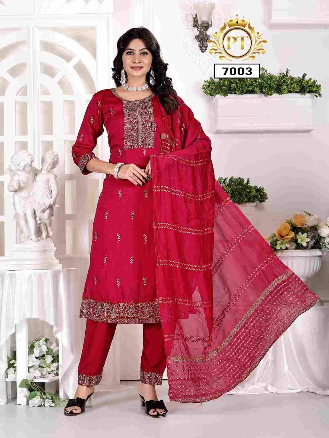 Summer Special Vol-1 By Padmavati Textiles 7001 To 7006 Series Designer Festive Suits Beautiful Stylish Fancy Colorful Party Wear & Occasional Wear Vichitra Silk Dresses At Wholesale Price