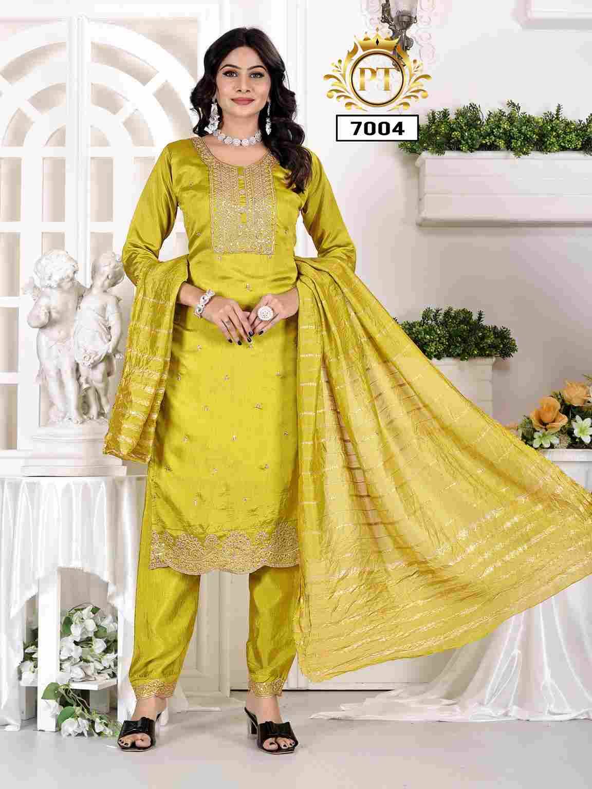 Summer Special Vol-1 By Padmavati Textiles 7001 To 7006 Series Designer Festive Suits Beautiful Stylish Fancy Colorful Party Wear & Occasional Wear Vichitra Silk Dresses At Wholesale Price
