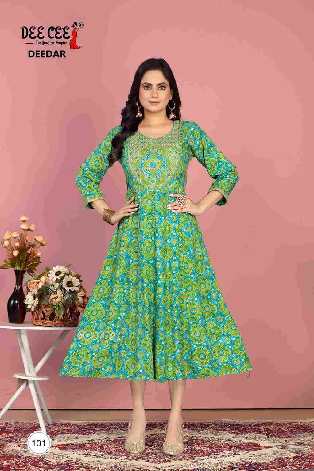 Deedar By Dee Cee 101 To 106 Series Designer Stylish Fancy Colorful Beautiful Party Wear & Ethnic Wear Collection Rayon Foil Kurtis At Wholesale Price
