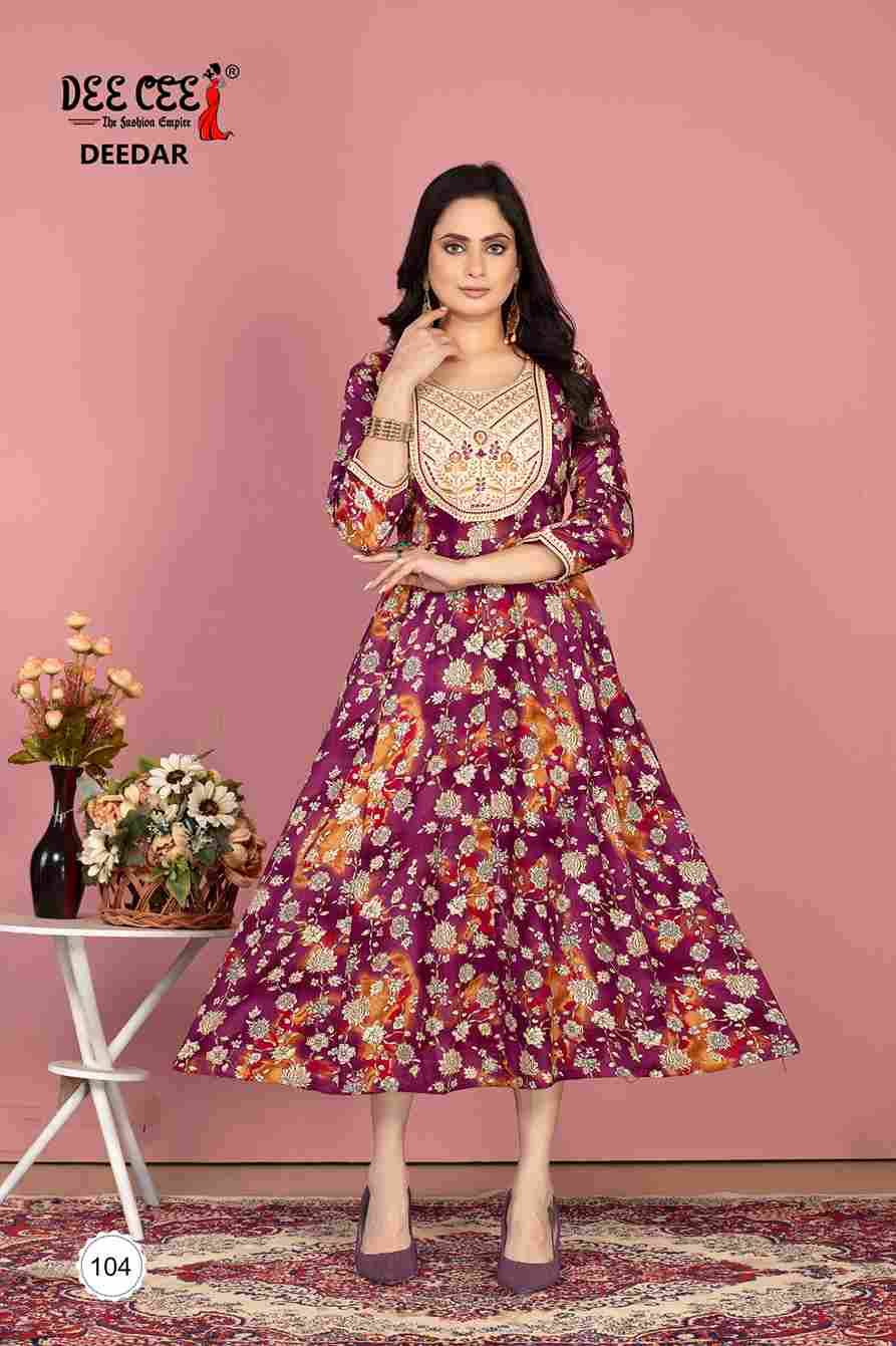 Deedar By Dee Cee 101 To 106 Series Designer Stylish Fancy Colorful Beautiful Party Wear & Ethnic Wear Collection Rayon Foil Kurtis At Wholesale Price