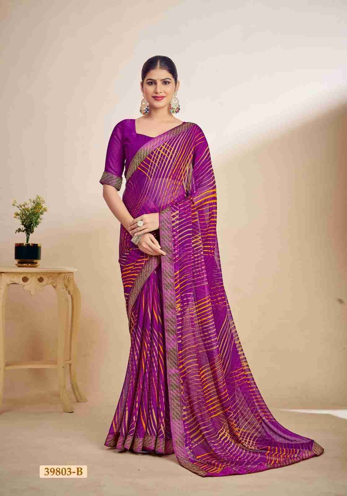 Simayaa By Ruchi Sarees 39801-A To 39803-D Series Indian Traditional Wear Collection Beautiful Stylish Fancy Colorful Party Wear & Occasional Wear Chiffon Sarees At Wholesale Price