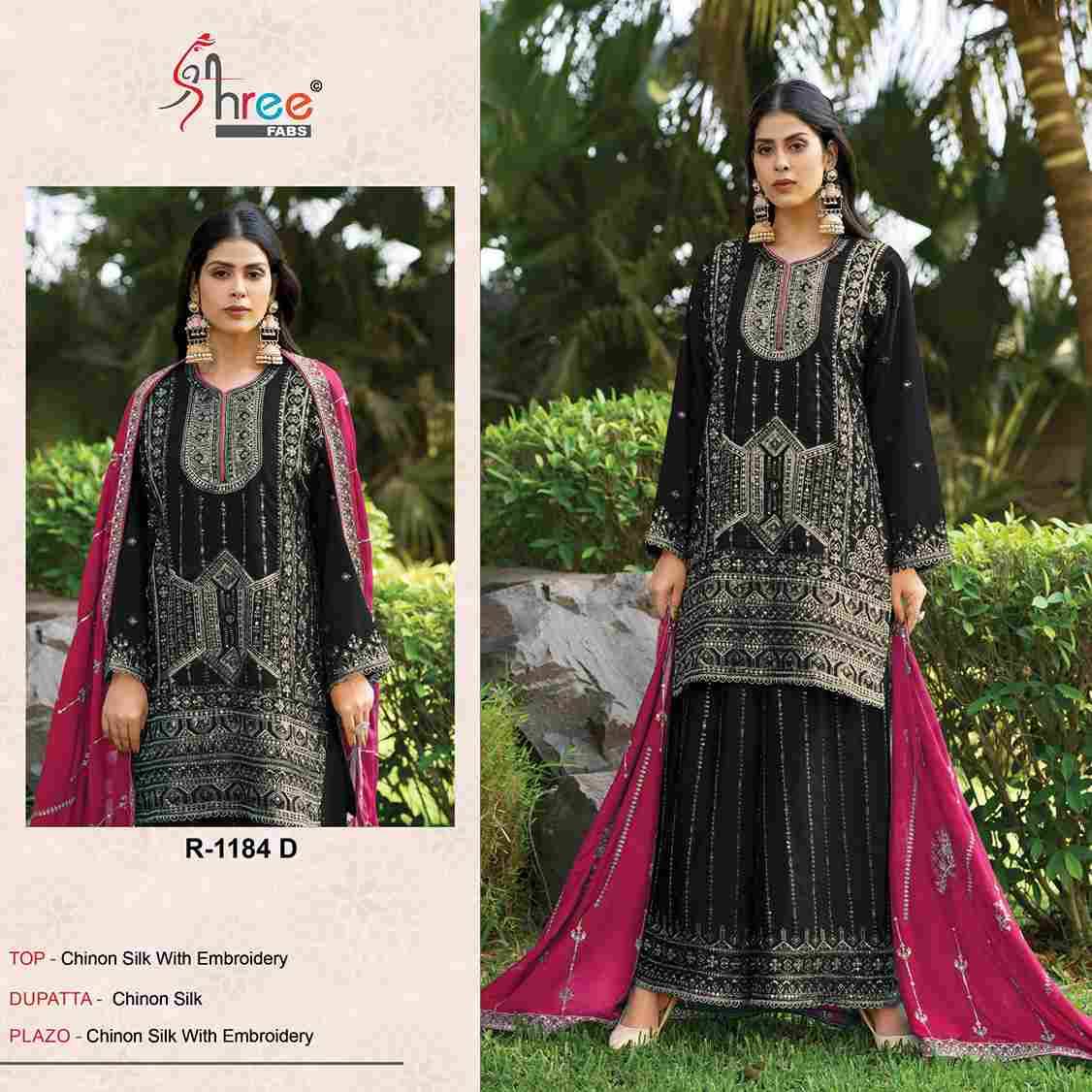 Shree Fabs Hit Design R-1184 Colours By Shree Fabs R-1184-A To R-1184-D Series Beautiful Pakistani Suits Stylish Fancy Colorful Party Wear & Occasional Wear Chinnon Silk Embroidered Dresses At Wholesale Price