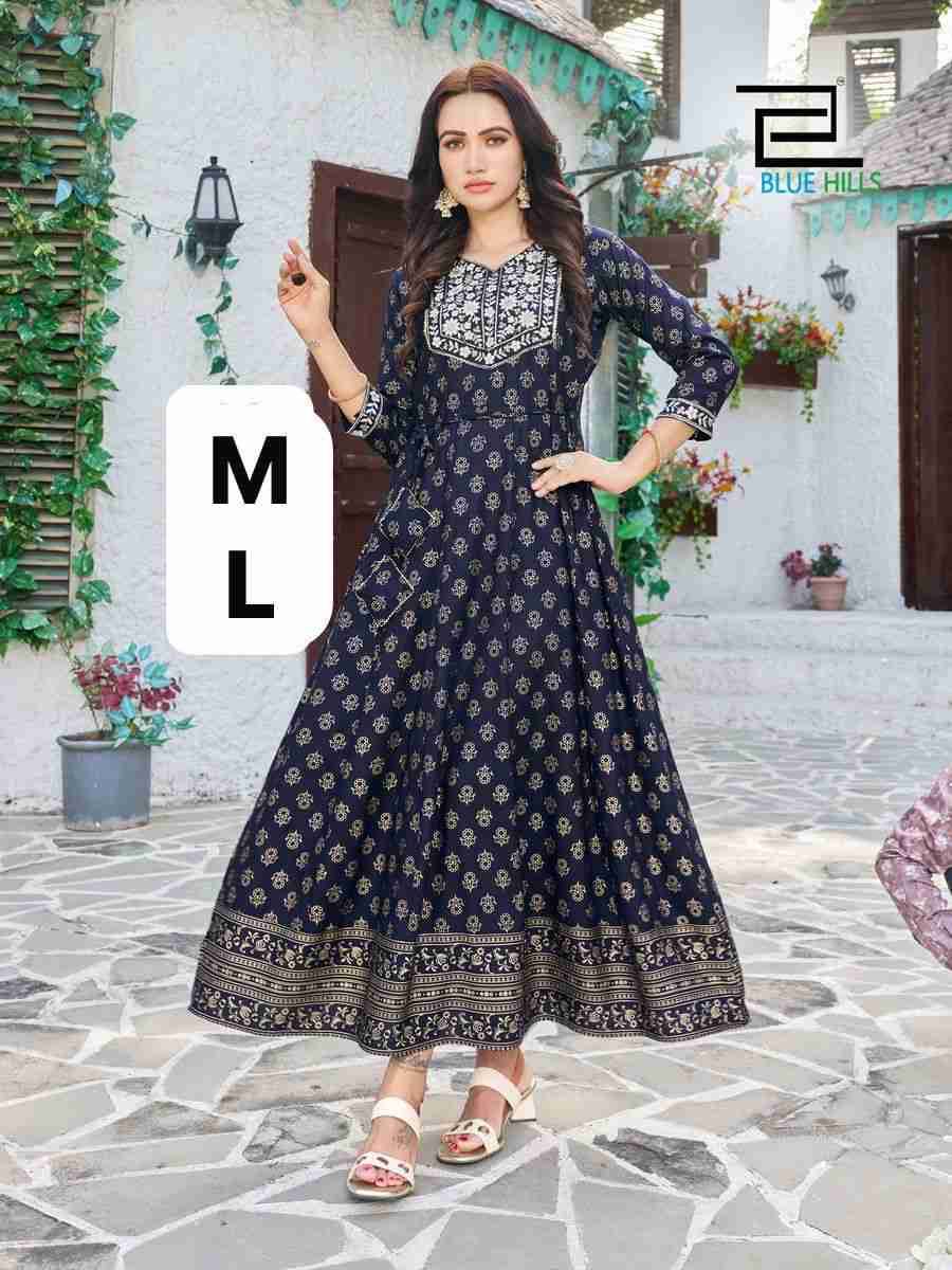 Glamour By Kaamiri 01 To 09 Series Designer Beautiful Collection Occasional Wear & Party Wear Rayon Print Gowns At Wholesale Price