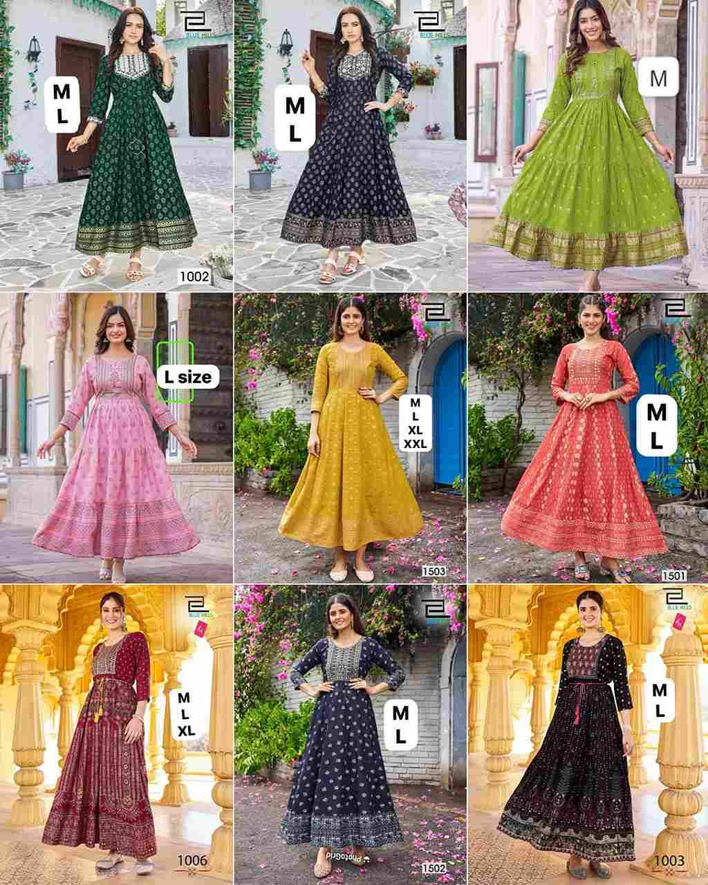 Glamour By Kaamiri 01 To 09 Series Designer Beautiful Collection Occasional Wear & Party Wear Rayon Print Gowns At Wholesale Price