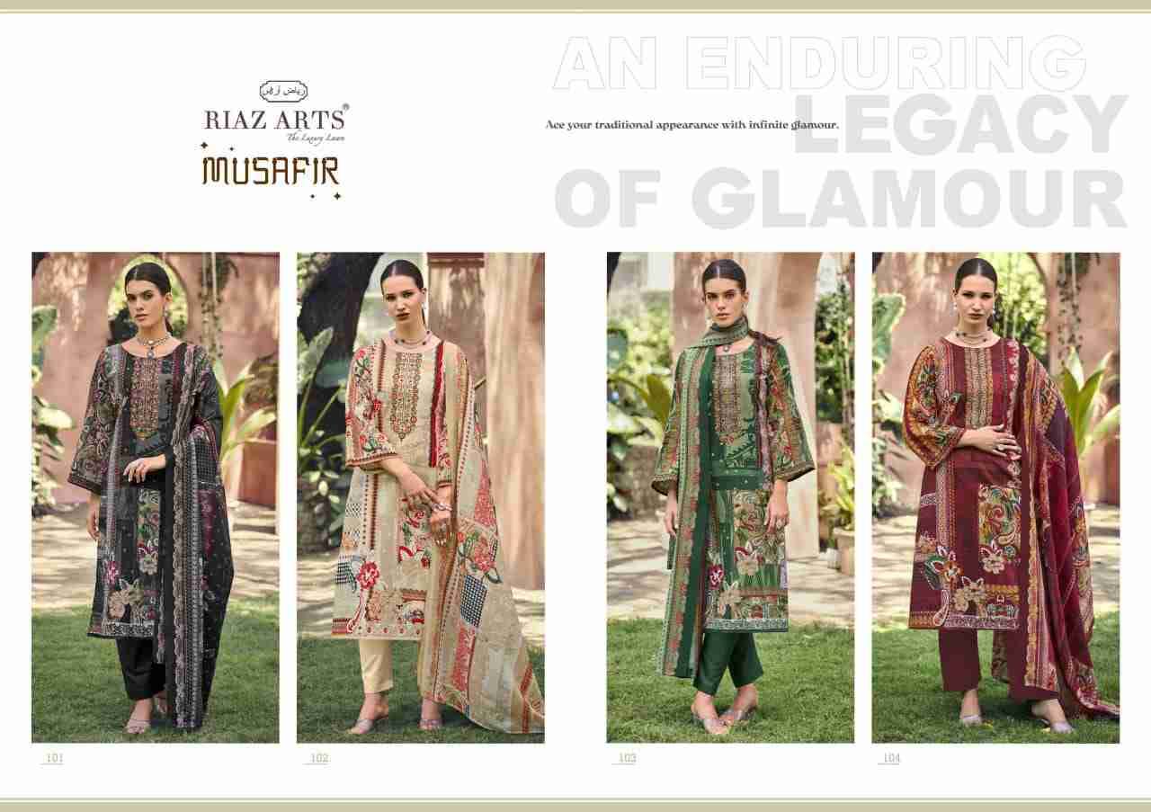 Musafir Vol-23 By Riaz Arts 101 To 104 Series Wholesale Designer Pakistani Suits Collection Beautiful Stylish Fancy Colorful Party Wear & Occasional Wear Pure Lawn Print With Embroidered Dresses At Wholesale Price