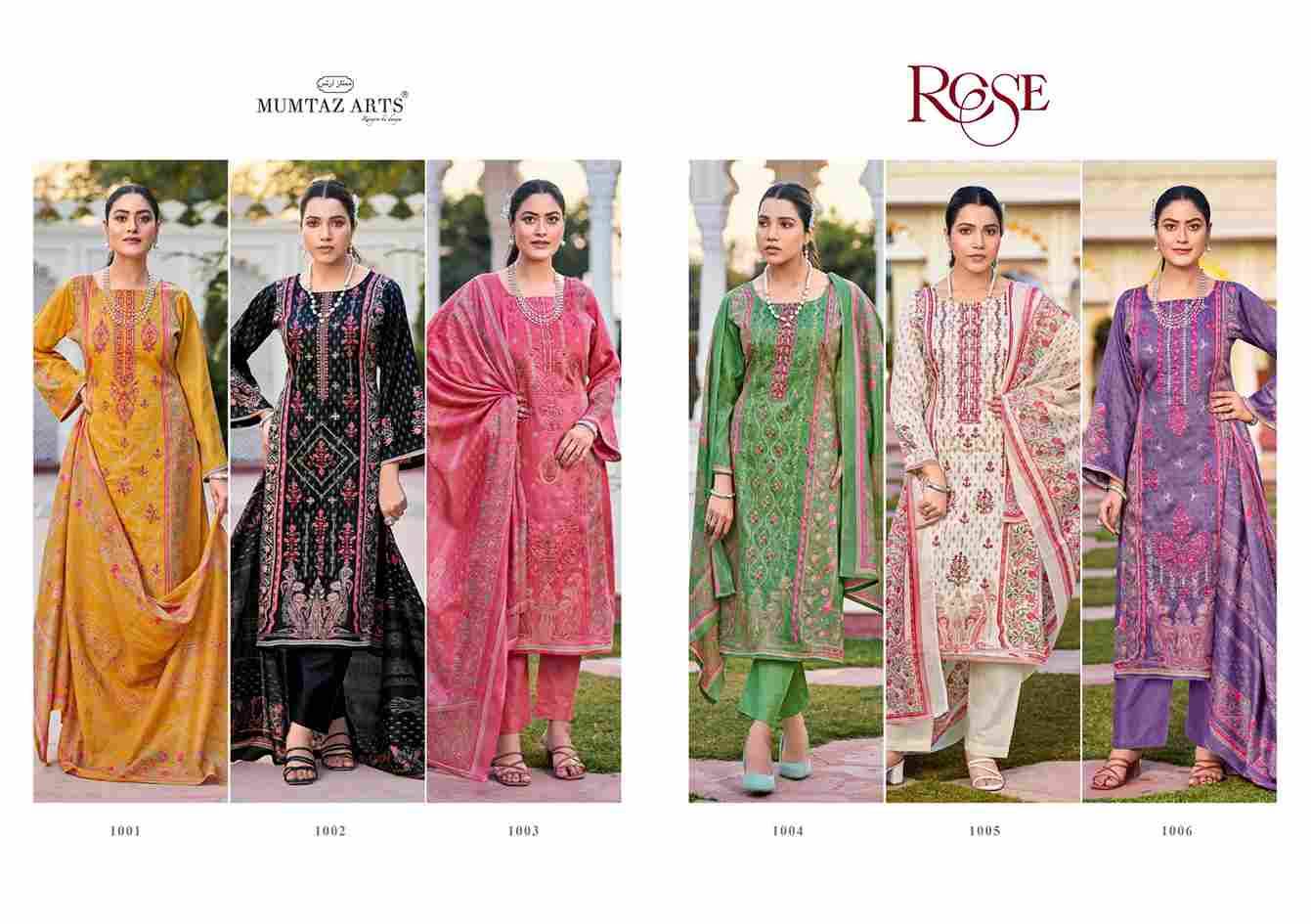 Rose By Mumtaz Arts 1001 To 1006 Series Designer Festive Suits Collection Beautiful Stylish Fancy Colorful Party Wear & Occasional Wear Pure Cotton Cambric Dresses At Wholesale Price