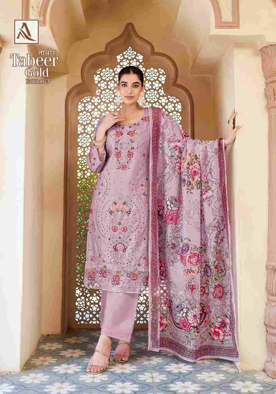 Tabeer Gold Vol-3 By Alok Suit 1945-001 To 1945-004 Series Beautiful Festive Suits Stylish Fancy Colorful Casual Wear & Ethnic Wear Pure Jam Cotton Embroidered Dresses At Wholesale Price
