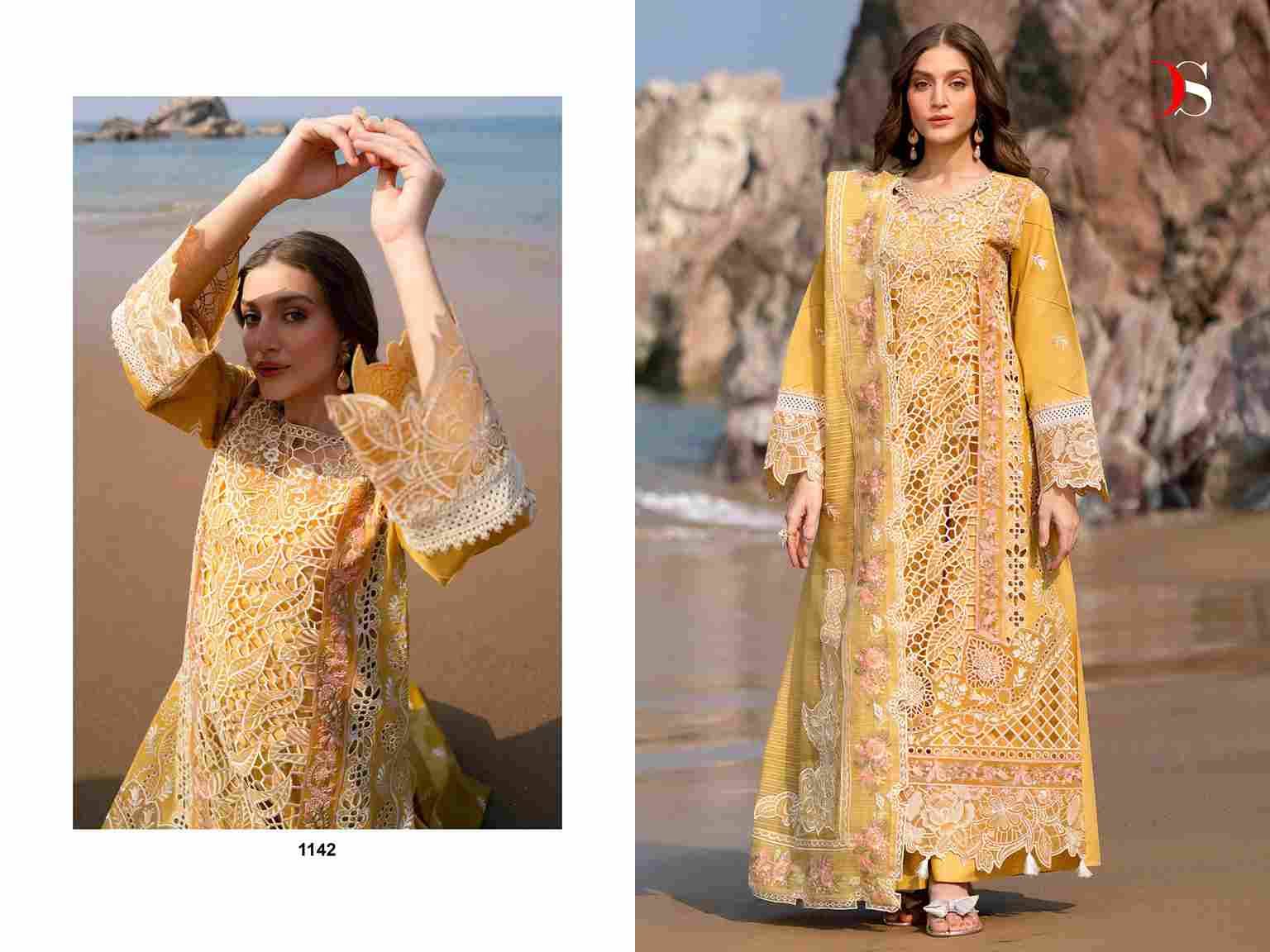 Sirene Luxury Lawn-25 By Deepsy Suits 1141 To 1146 Series Designer Pakistani Suits Beautiful Stylish Fancy Colorful Party Wear & Occasional Wear Pure Cotton Embroidered Dresses At Wholesale Price