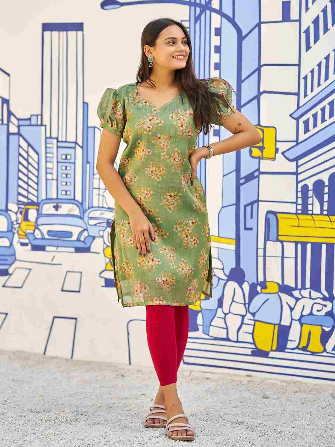 Rashmika By Kaamiri 01 To 10 Series Designer Stylish Fancy Colorful Beautiful Party Wear & Ethnic Wear Collection Simmer Silk Kurtis At Wholesale Price