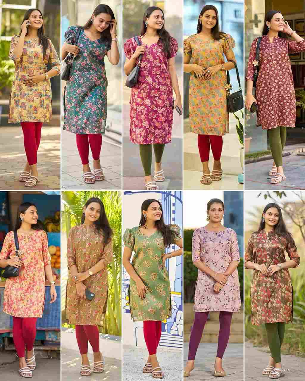 Rashmika By Kaamiri 01 To 10 Series Designer Stylish Fancy Colorful Beautiful Party Wear & Ethnic Wear Collection Simmer Silk Kurtis At Wholesale Price