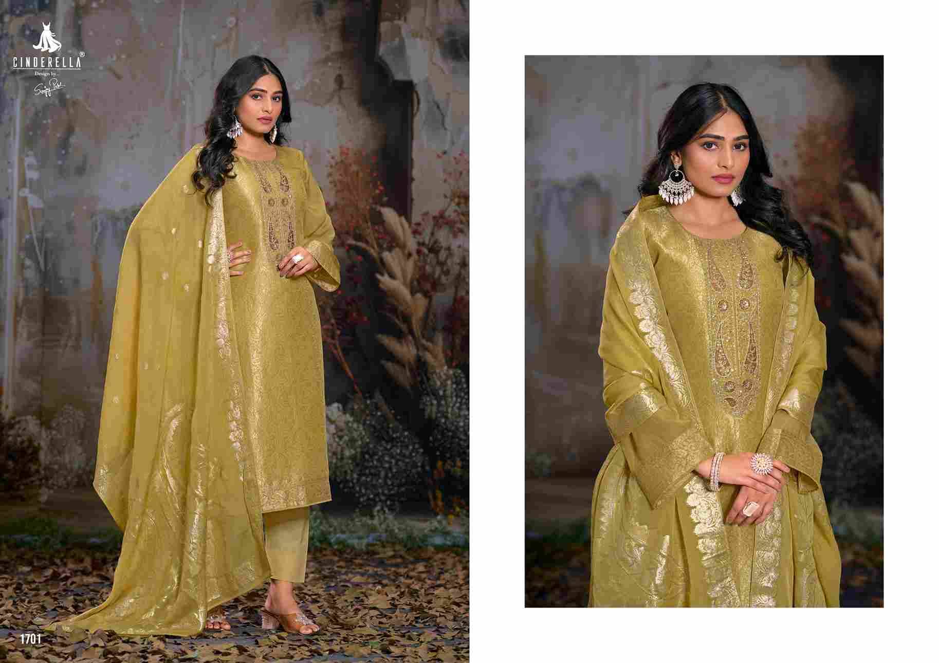 Zahria By Cinderella 1701 To 1704 Series Beautiful Stylish Festive Suits Fancy Colorful Casual Wear & Ethnic Wear & Ready To Wear Pure Organza Jacquard Dresses At Wholesale Price