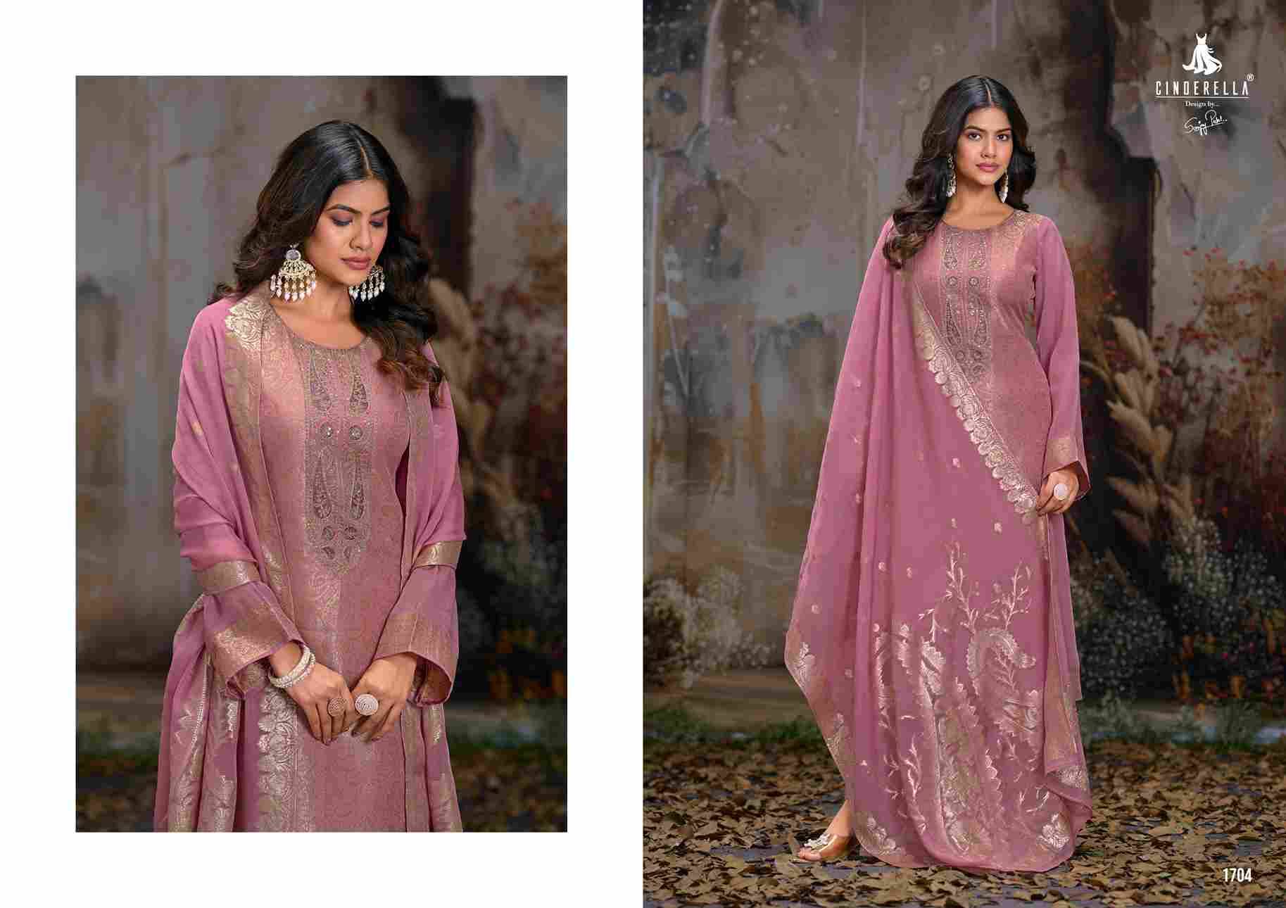 Zahria By Cinderella 1701 To 1704 Series Beautiful Stylish Festive Suits Fancy Colorful Casual Wear & Ethnic Wear & Ready To Wear Pure Organza Jacquard Dresses At Wholesale Price