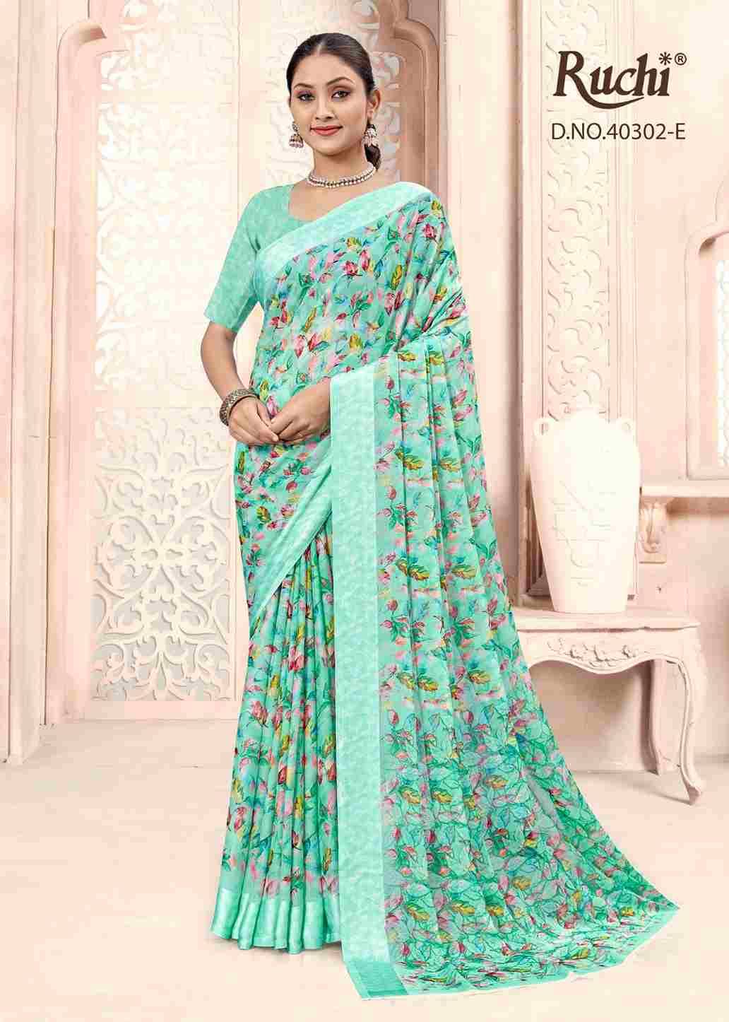 Cherry Vol-44 By Ruchi Sarees 40302-A To 40302-F Series Indian Traditional Wear Collection Beautiful Stylish Fancy Colorful Party Wear & Occasional Wear Chiffon Sarees At Wholesale Price