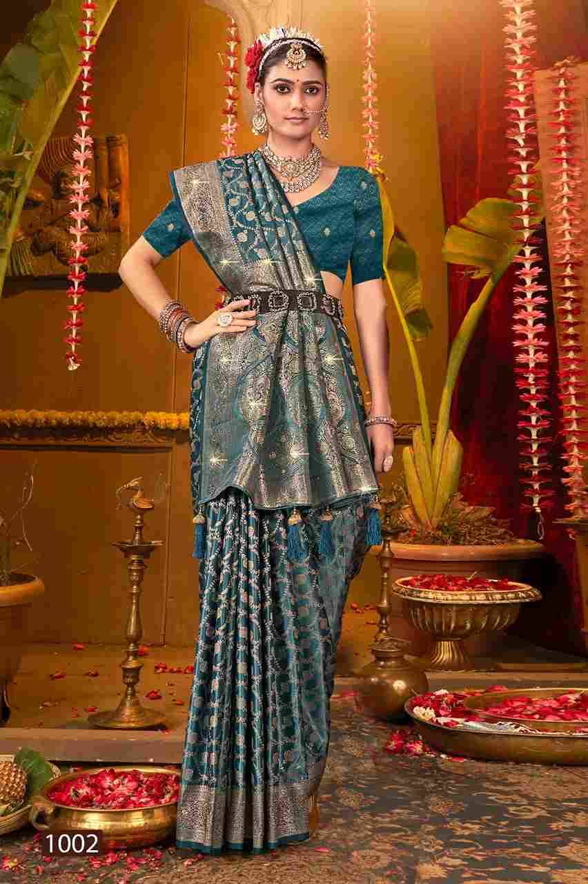Magical Satin Saroski Vol-1 By Saroj 1001 To 1004 Series Indian Traditional Wear Collection Beautiful Stylish Fancy Colorful Party Wear & Occasional Wear Satin Silk Sarees At Wholesale Price