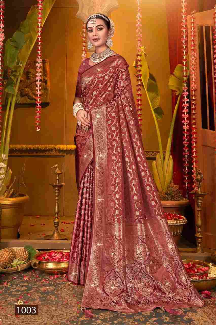 Magical Satin Saroski Vol-1 By Saroj 1001 To 1004 Series Indian Traditional Wear Collection Beautiful Stylish Fancy Colorful Party Wear & Occasional Wear Satin Silk Sarees At Wholesale Price