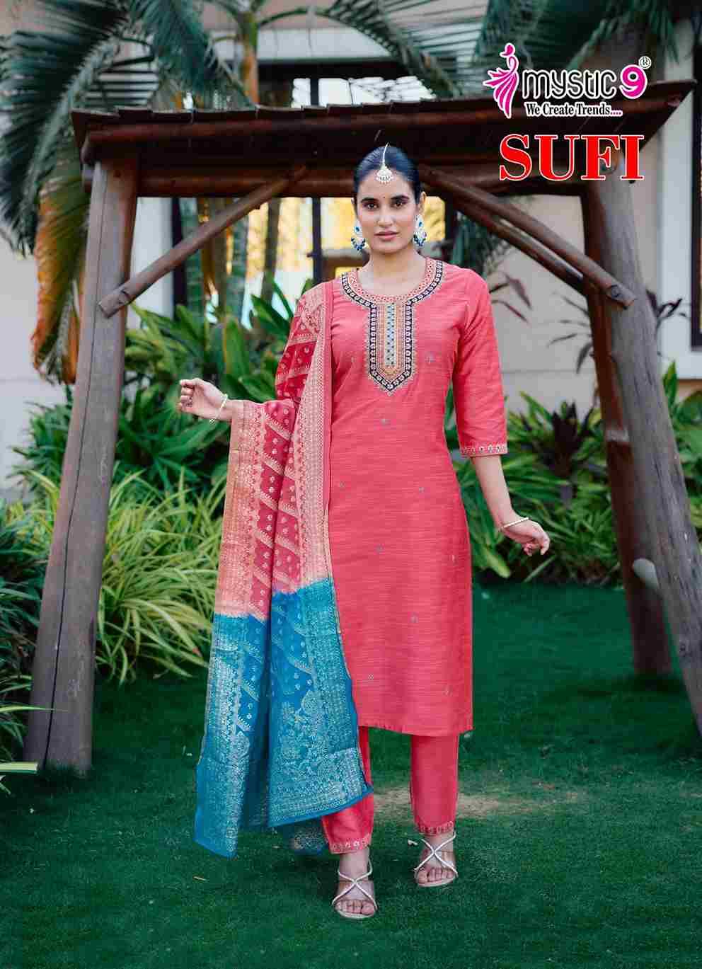 Sufi By Mystic 9 1001 To 1008 Series Designer Festive Suits Beautiful Stylish Fancy Colorful Party Wear & Occasional Wear Bangalori Silk Dresses At Wholesale Price