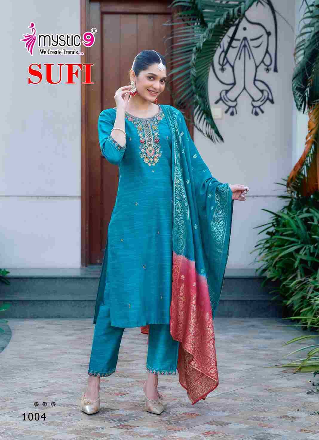 Sufi By Mystic 9 1001 To 1008 Series Designer Festive Suits Beautiful Stylish Fancy Colorful Party Wear & Occasional Wear Bangalori Silk Dresses At Wholesale Price