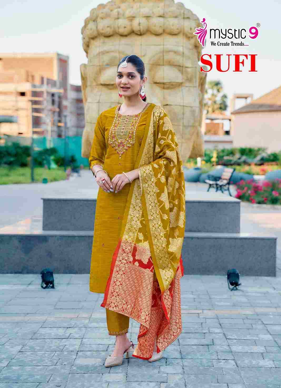 Sufi By Mystic 9 1001 To 1008 Series Designer Festive Suits Beautiful Stylish Fancy Colorful Party Wear & Occasional Wear Bangalori Silk Dresses At Wholesale Price