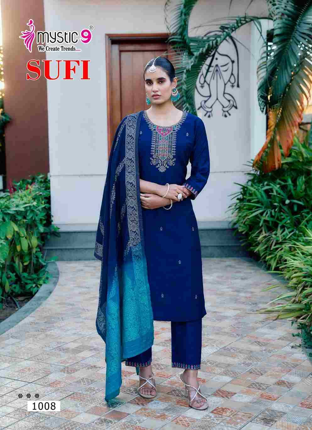 Sufi By Mystic 9 1001 To 1008 Series Designer Festive Suits Beautiful Stylish Fancy Colorful Party Wear & Occasional Wear Bangalori Silk Dresses At Wholesale Price