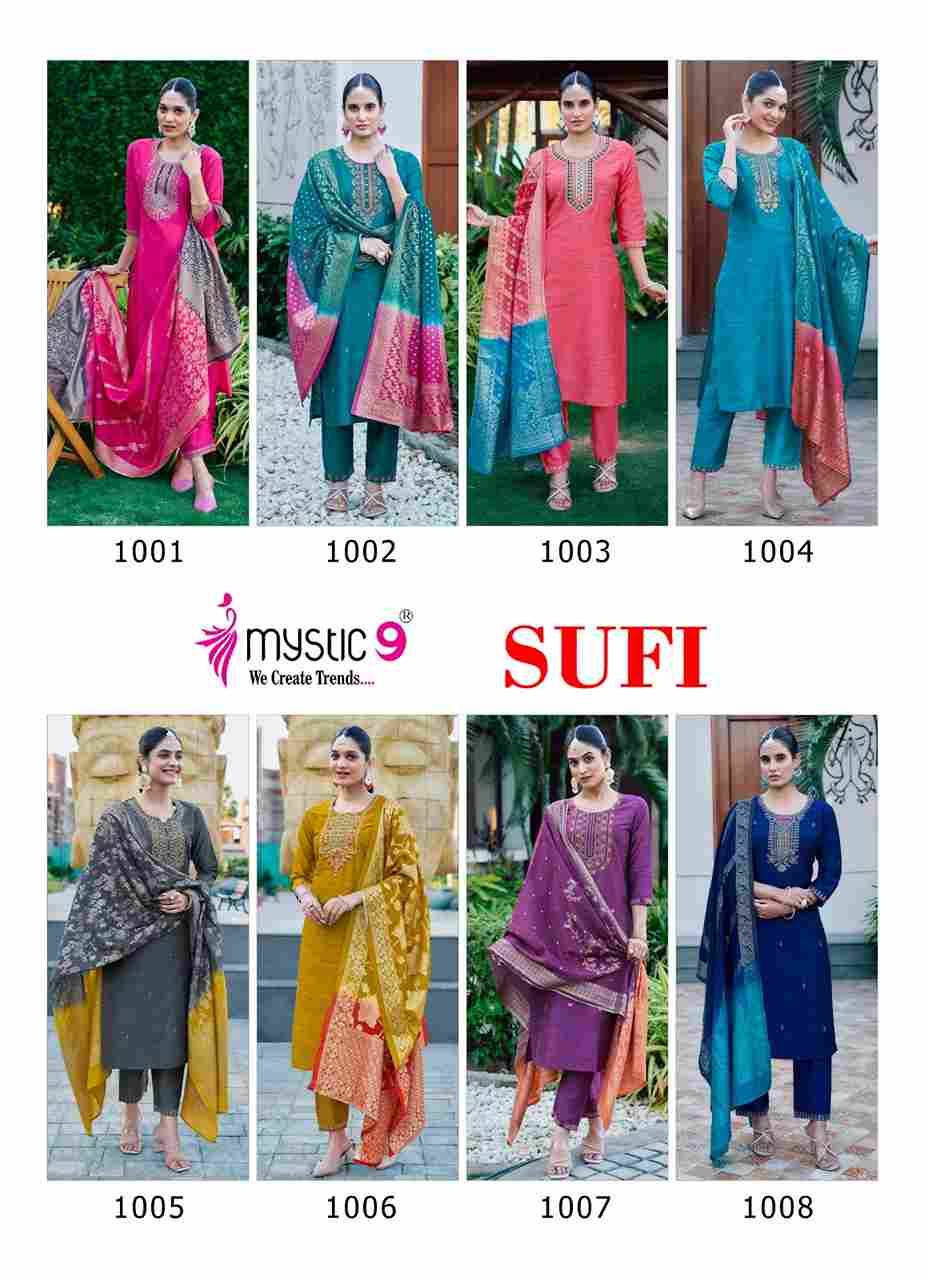 Sufi By Mystic 9 1001 To 1008 Series Designer Festive Suits Beautiful Stylish Fancy Colorful Party Wear & Occasional Wear Bangalori Silk Dresses At Wholesale Price