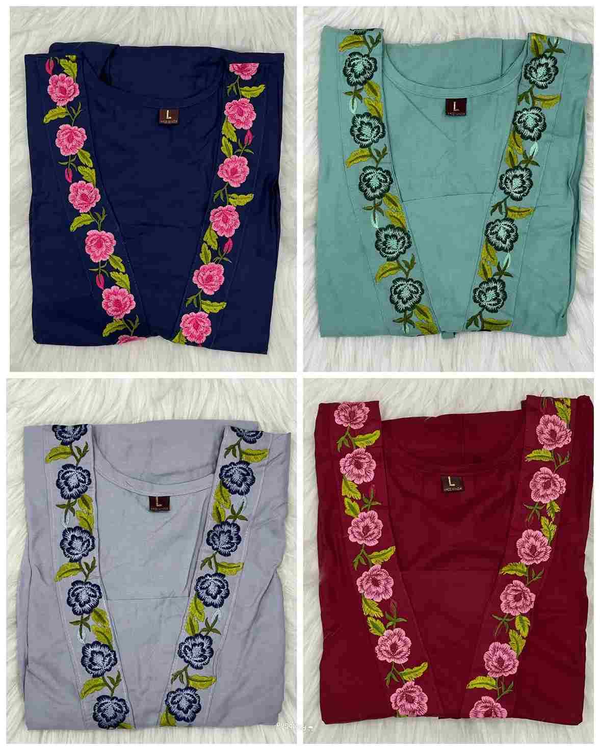 Stylish By Kaamiri 01 To 04 Series Designer Stylish Fancy Colorful Beautiful Party Wear & Ethnic Wear Collection Heavy Rayon Embroidery Tops At Wholesale Price