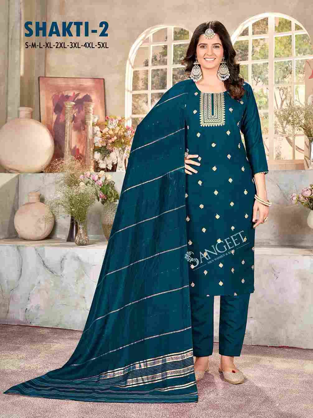 Shakti Vol-2 By Sangeet 1001 To 1006 Series Beautiful Festive Suits Colorful Stylish Fancy Casual Wear & Ethnic Wear Roman Silk With Work Dresses At Wholesale Price