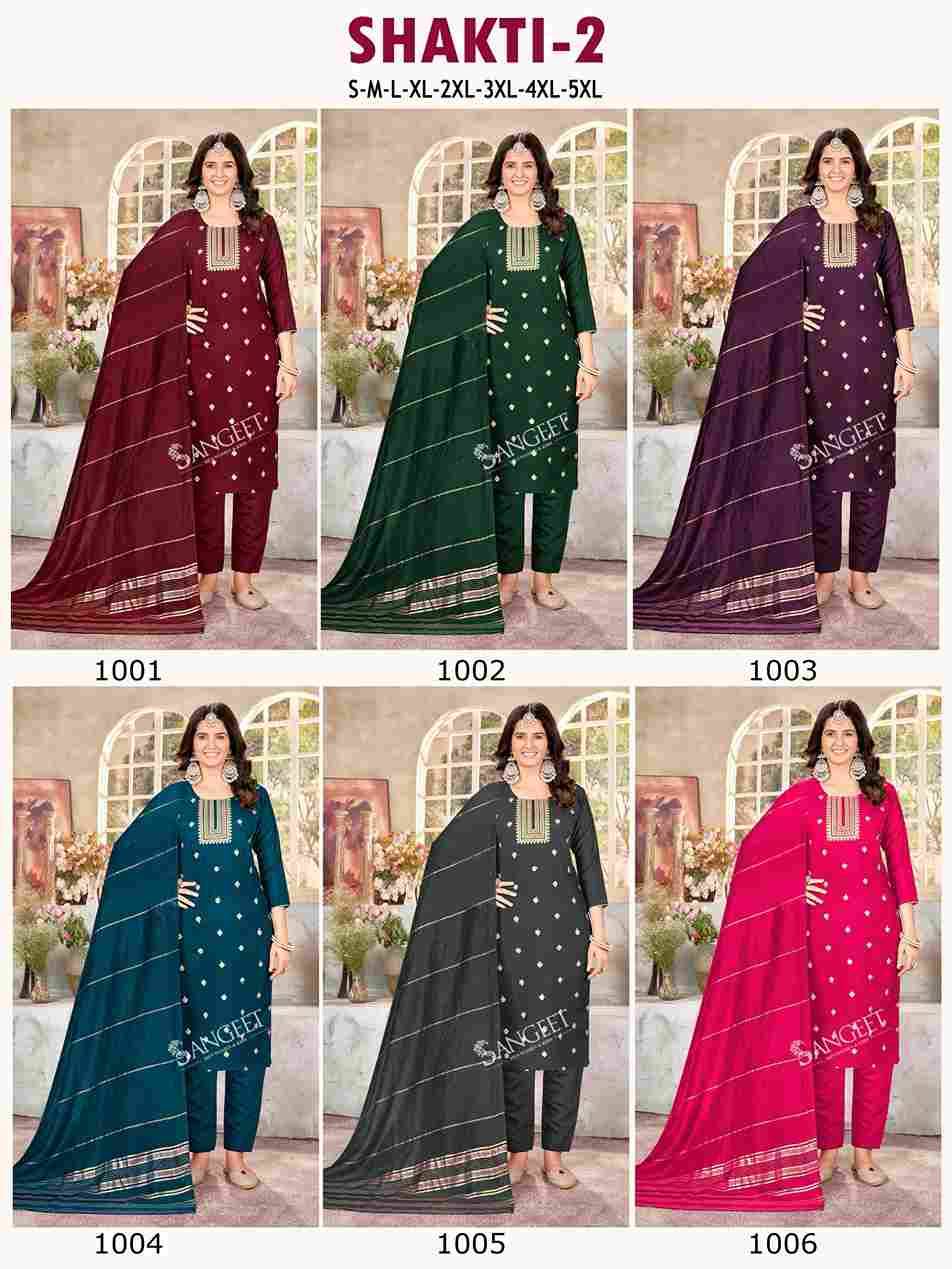 Shakti Vol-2 By Sangeet 1001 To 1006 Series Beautiful Festive Suits Colorful Stylish Fancy Casual Wear & Ethnic Wear Roman Silk With Work Dresses At Wholesale Price