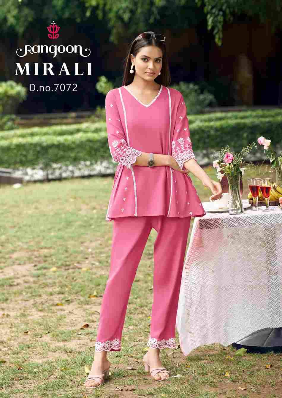 Mirali By Rangoon 7071 To 7074 Series Designer Stylish Fancy Colorful Beautiful Party Wear & Ethnic Wear Collection Viscose Rayon Co-Ords At Wholesale Price