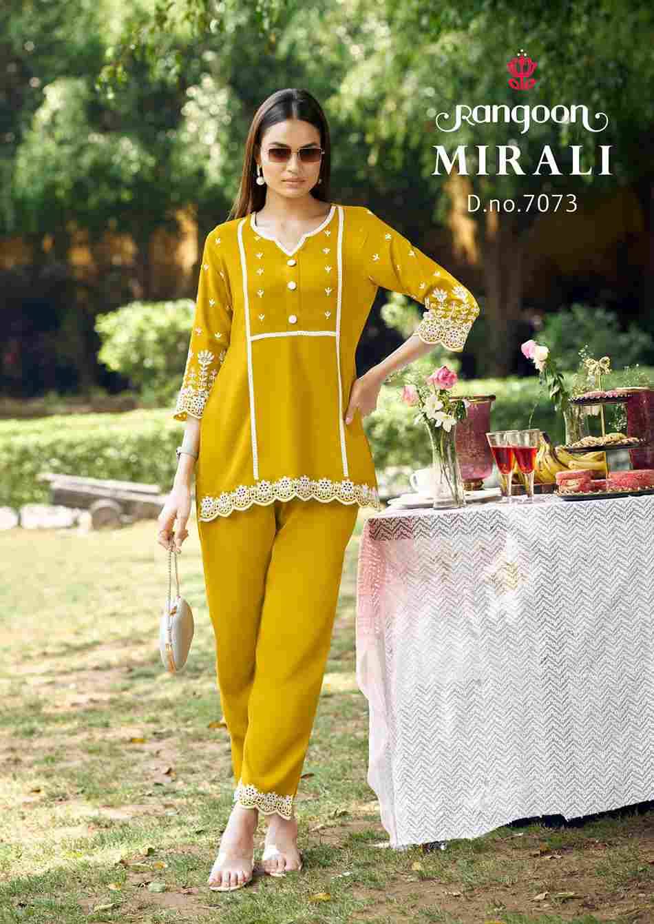 Mirali By Rangoon 7071 To 7074 Series Designer Stylish Fancy Colorful Beautiful Party Wear & Ethnic Wear Collection Viscose Rayon Co-Ords At Wholesale Price