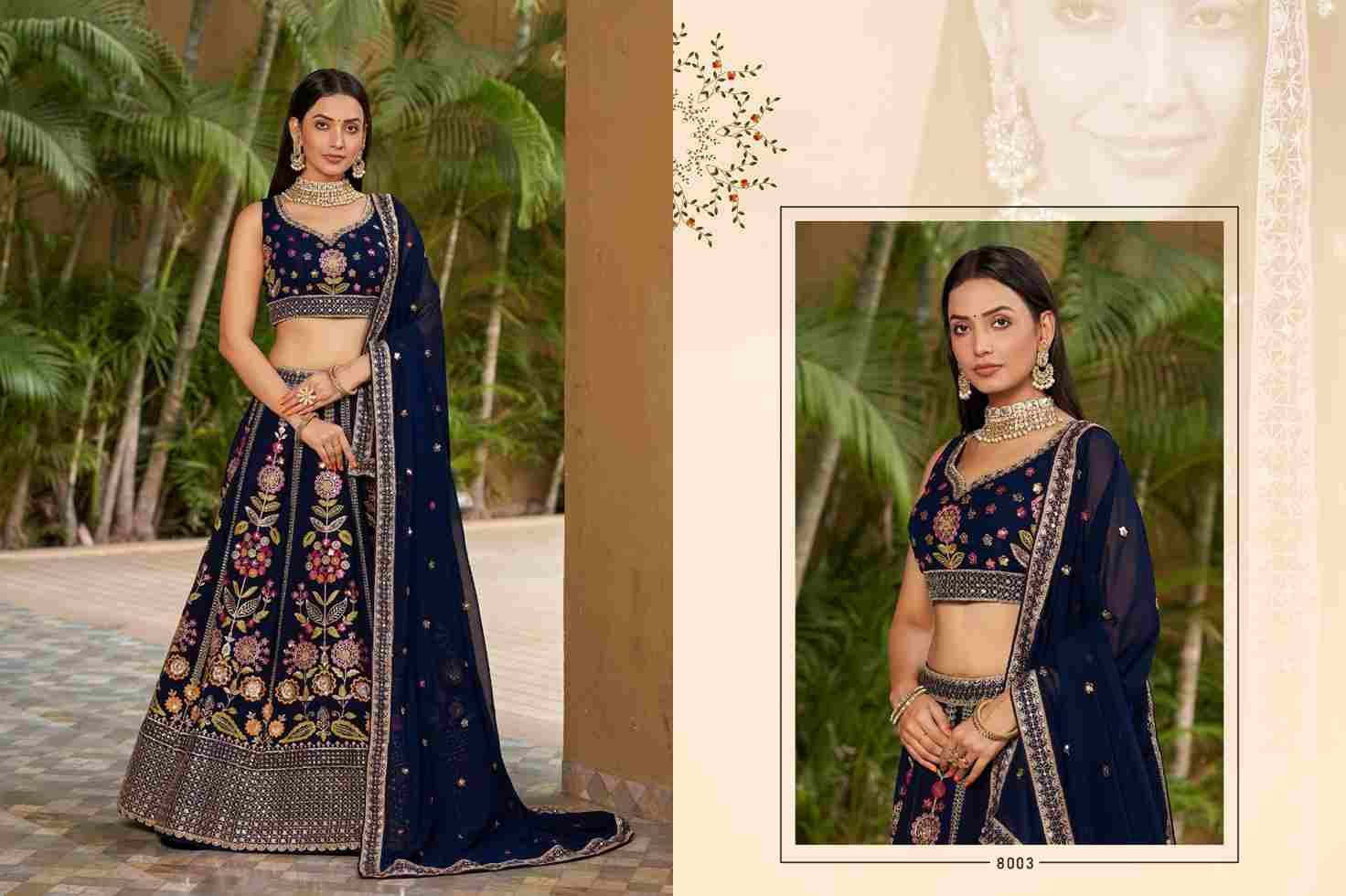 Golden Palm By Zeel Clothing 8001 To 8011 Series Indian Traditional Wear Bridal Collection Beautiful Stylish Fancy Colorful Party Wear & Occasional Wear Georgette Lehengas At Wholesale Price