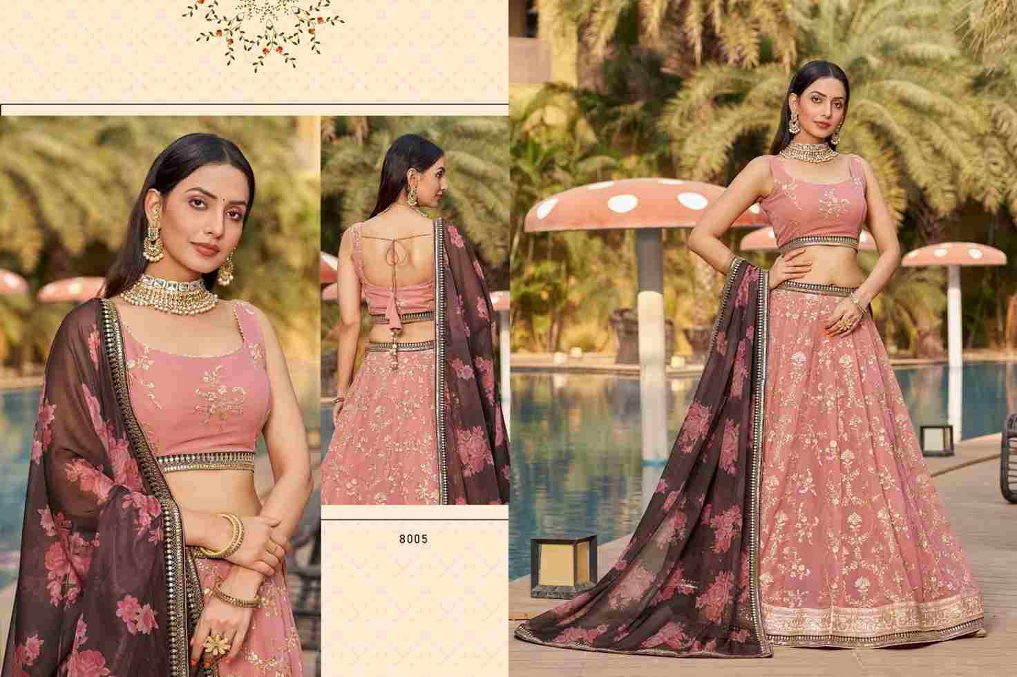 Golden Palm By Zeel Clothing 8001 To 8011 Series Indian Traditional Wear Bridal Collection Beautiful Stylish Fancy Colorful Party Wear & Occasional Wear Georgette Lehengas At Wholesale Price
